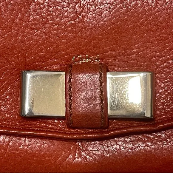 Authentic Chloe Leather Bow Wallet Persimmon (Orange-Red) - Picture 11 of 13